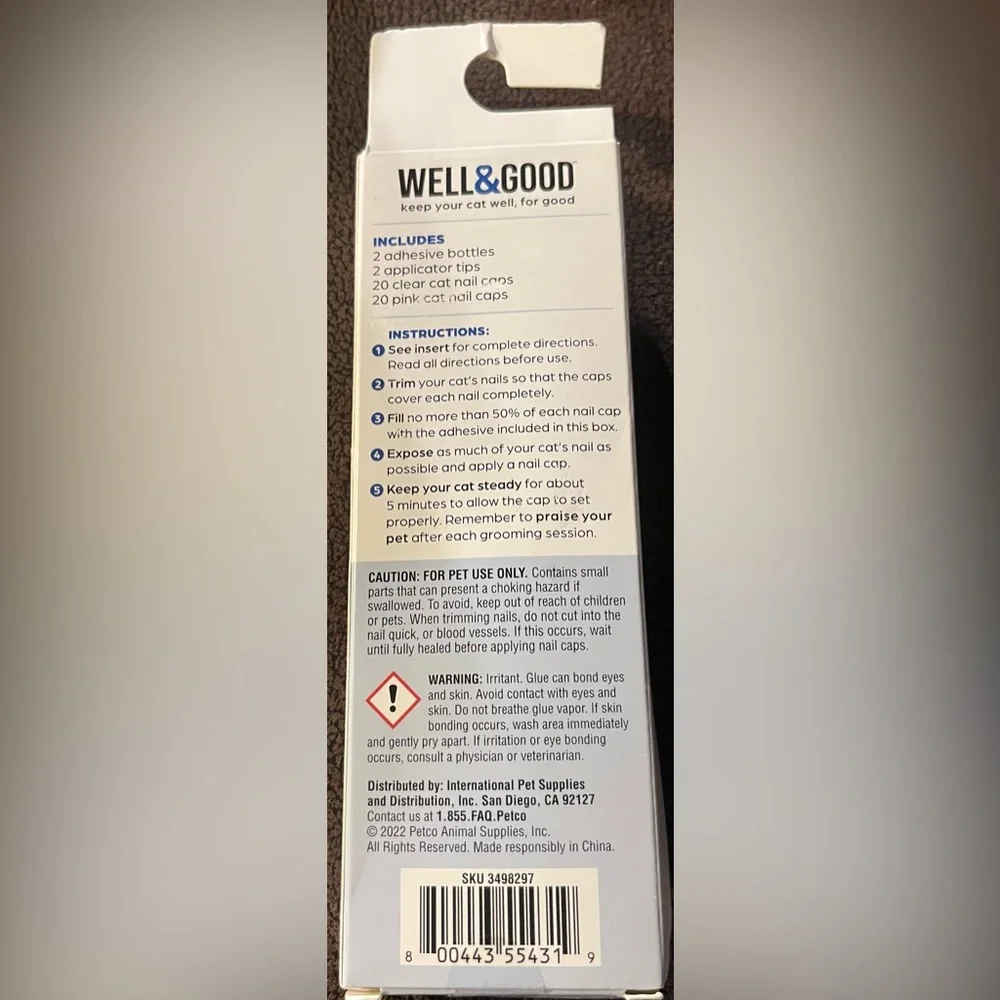 WELL&GOOD CAT NAIL CAPS Size Small - Cover up sharp claws 🐱